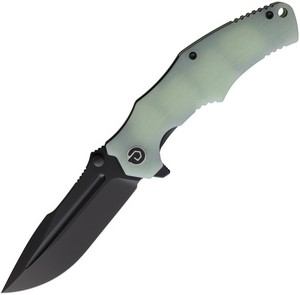 TD1004FL1 Defcon Linerlock Pocket Knife Jade G10 Black Blade