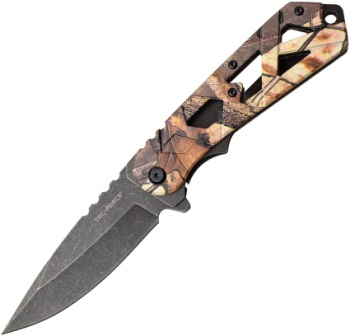 TF1019GY Tac Force Linerlock Pocket Knife Spring Assisted Brown Camo