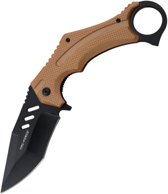 TF1044BR Tac Force Linerlock Pocket Knife Spring Assisted Brown