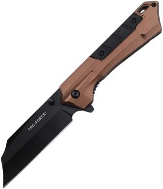 TF1047BR Tac Force Linerlock Pocket Knife Spring Assisted Brown
