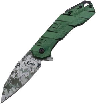 TF1049GN Tac Force Linerlock Pocket Knife Digital Camo Spring Assisted Green