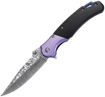 TF2009BL Tac Force Linerlock Pocket Knife Spring Assisted Opening Purple