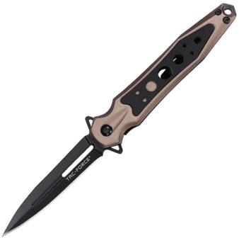 TF2011BZ Tac Force Linerlock Pocket Knife Spring Assisted Opening Bronze