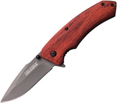 TF922 Tac Force Wood Linerlock Pocket Knife A/O