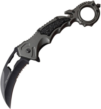 TF972GY Tac Force Knives Karambit Linerlock Pocket Knife A/O Gray