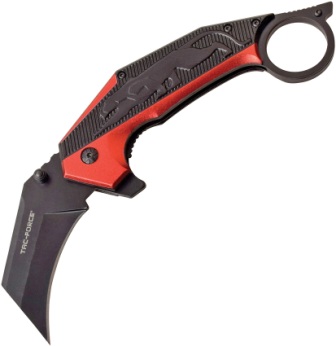 TF983RD Tac Force Knives Linerlock Pocket Knife Spring Assisted Red