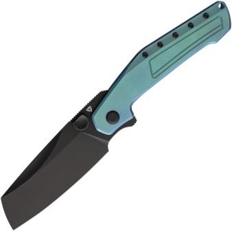 TUYBPVDBHGR Tuya Digger Framelock Pocket Knife Titanium Green