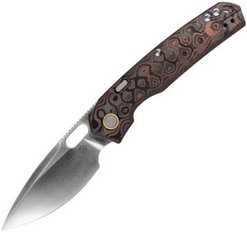 VOSA2207 Vosteed Psyop Top Linerlock Pocket Knife Fat Carbon Fiber Copper
