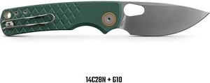 VOSA2624 Vosteed Porcupine Top Linerlock Pocket Knife Green