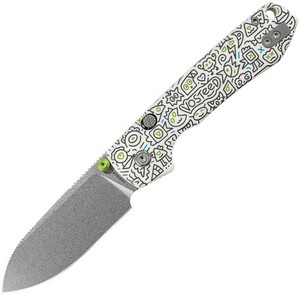 VOSA2933 Vosteed Raccoon Top Linerlock Pocket Knife Doodle