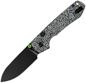 VOSA2934 Vosteed Raccoon Top Linerlock Pocket Knife Doodle