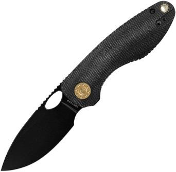 VOSA3302 Vosteed Acorn Linerlock Pocket Knife Black Micarta