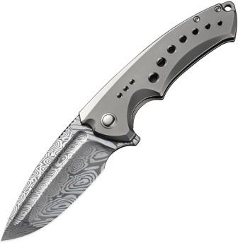 WE22044DS1 We Knife Co Ltd Nexusia Framelock Pocket Knife Damascus