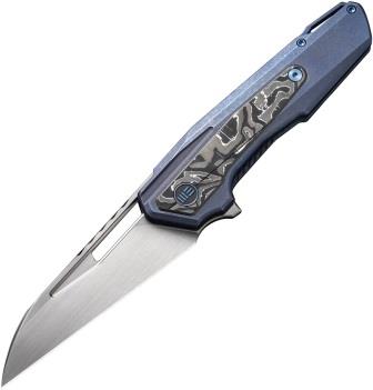 WE23012B3 We Knife Co Ltd Falcaria Framelock Pocket Knife Blue Aluminum Foil