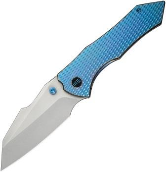 WE240102 We Knife Co Ltd High-Fin XL Framelock Pocket Knife Blue