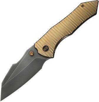 WE240103 We Knife Co Ltd High-Fin XL Framelock Pocket Knife Gold