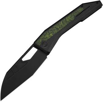 WE250173 We Knife Co Ltd Inceptus Framelock Pocket Knife Green Carbon Fiber