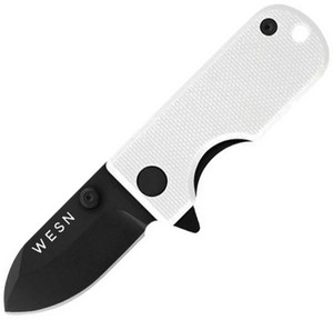 WESN0162 Wesn Goods Microblade Framelock Pocket Knife White Black