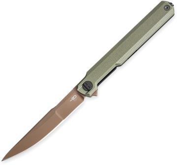 Bestech Duoz Linerlock Pocket Knife OD Green - BTKG65F