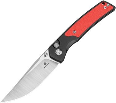 Bestech Icebreaker Button Lock Pocket Knife Black Red - BTKMK16A