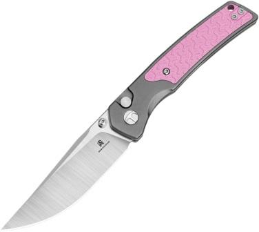 Bestech Icebreaker Button Lock Pocket Knife Gray Pink - BTKMK16B