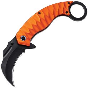 ElitEdge Spring Assisted Opening Karambit Linerlock Pocket Knife Orange - EE10A130OR