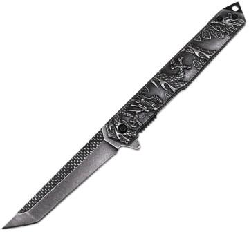 ElitEdge Linerlock Pocket Knife Spring Assisted Opening Dragon - EE10A134SW