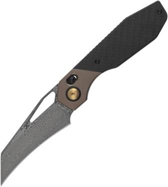K1118VH2 Kansept QTRO Crossbar Lock Pocket Knife Twill Carbon Fiber