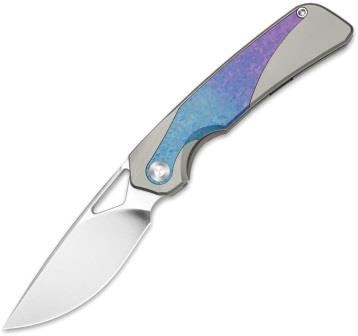 KI3735A1 Kizer Topsail Framelock Pocket Knife Crystal Titanium