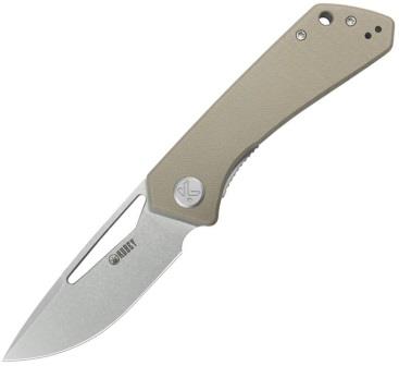 KUB331R Kubey Thalia Front Flipper Linerlock Pocket Knife Tan G10