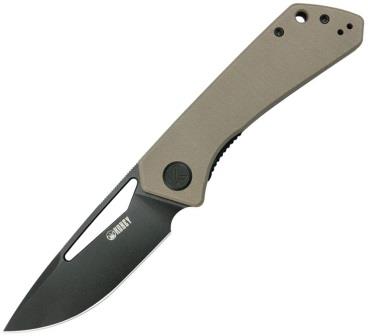 KUB331U Kubey Thalia Front Flipper Linerlock Pocket Knife Tan G10