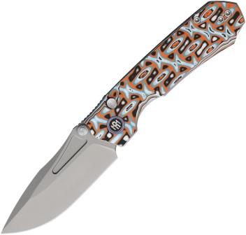 REMETTE Rhino Button Linerlock Pocket Knife Orange - RMTRNGD261