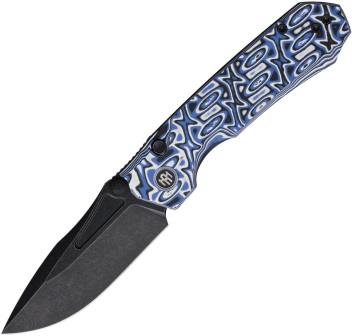 REMETTE Rhino Button Linerlock Pocket Knife Blue - RMTRNGD262