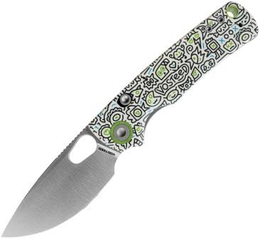 VOSA2620 Vosteed Porcupine Top Linerlock Pocket Knife Doodle