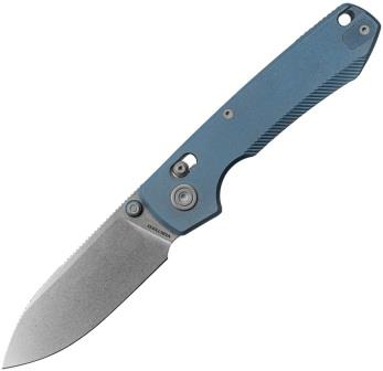 VOSA4502 Vosteed Raccoon Crossbar Lock Pocket Knife Titanium Slim Blue