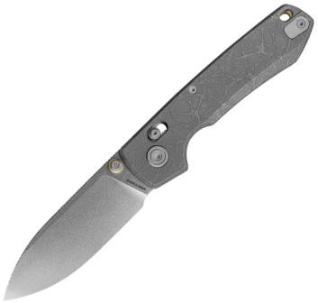 VOSA4506 Vosteed Raccoon Crossbar Lock Pocket Knife Titanium Slim Gray