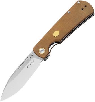 KIV4726A1 Kizer Cutlery Retro Linerlock Pocket Knife Micarta