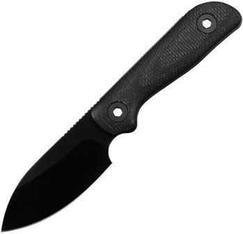 Kunwu Stiffy P Fixed Blade Knife DLC Black - KUNF705BK3
