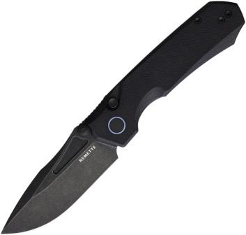 REMETTE Rhino Button Lock Pocket Knife Black - RMTRNGD1