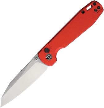 Defcon Button Lock Folder Pocket Knife Red - TD014RD