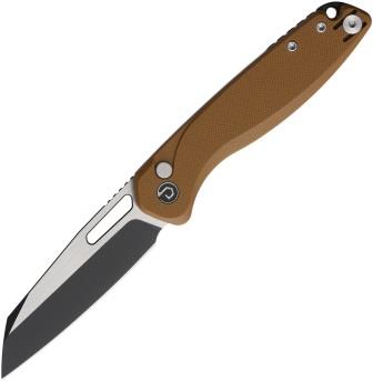 TD020BR Defcon Button Lock Folder Pocket Knife Brown
