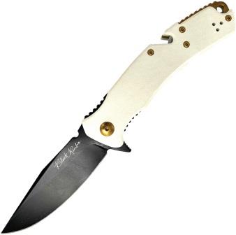 VNI34GPBW V NIVES Black Rambo Utility Pro Elite Linerlock Pocket Knife
