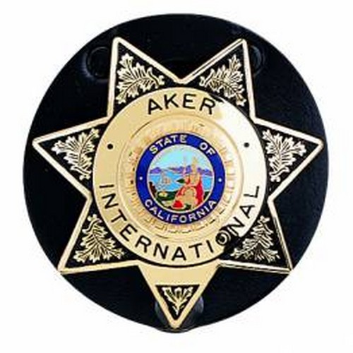 Aker Leather Star Badge Holder Black - A592-BP 
