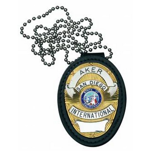 Aker Leather Recessed Shield Badge Holder Black - A691-BP 