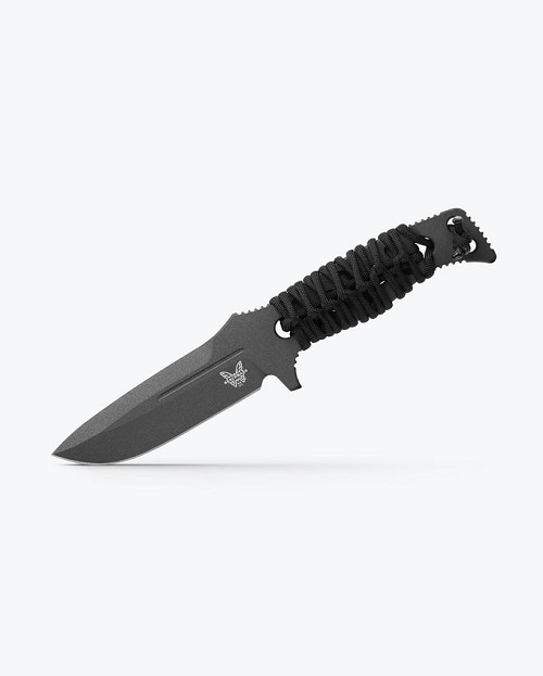 BM-375BK-1 Benchmade Adamas Fixed Blade Knife Black Paracord Drop Point 