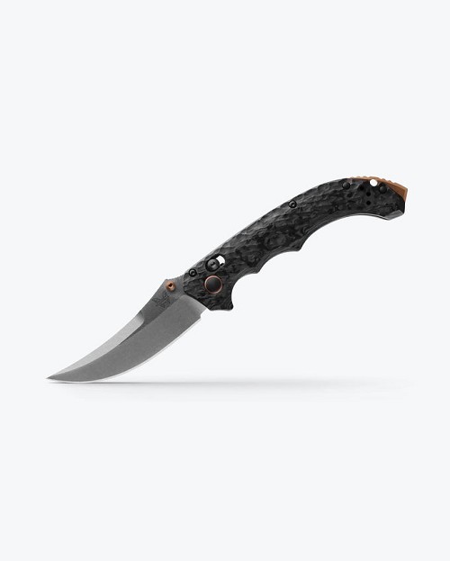 BM-865-02 Benchmade Mini Bedlam Pocket Knife Carbon Fiber Scimitar 
