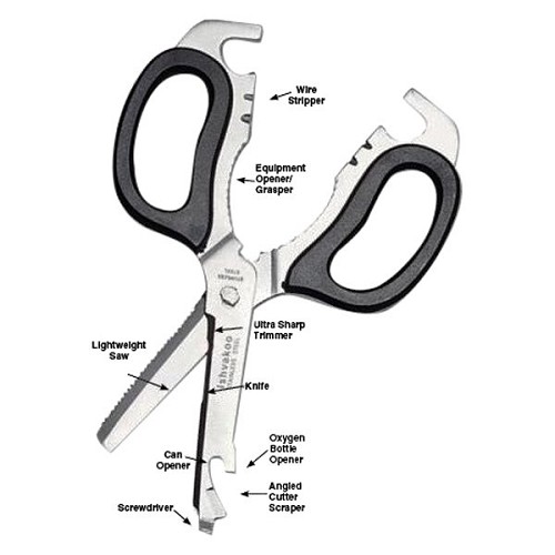 EMI - Emergency Medical Multi Purpose Rescue Shears Black - EMI-8000 