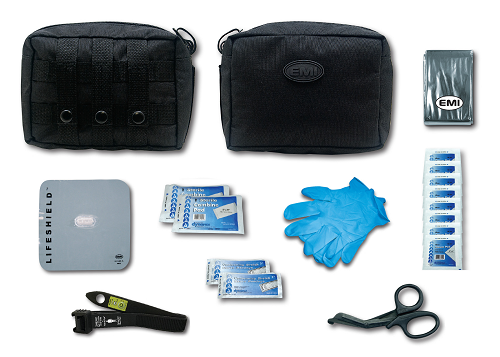 EMI - Emergency Medical Active Shooter/Bleed Aid Basic Kit Black Basic MOLLE Pouch - EMI-9130 