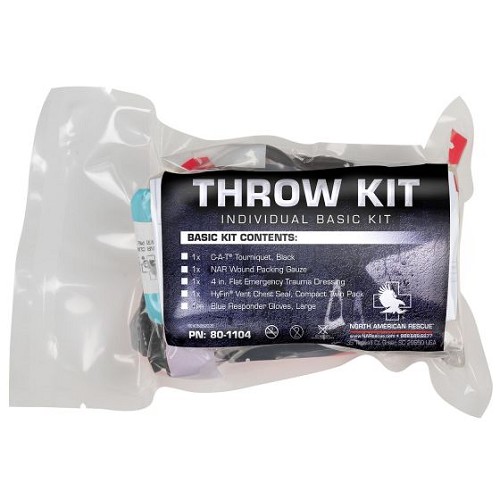 North American Rescue Basic Individual Throw Kit with Wound Packing Gauze - NAR-80-1104 