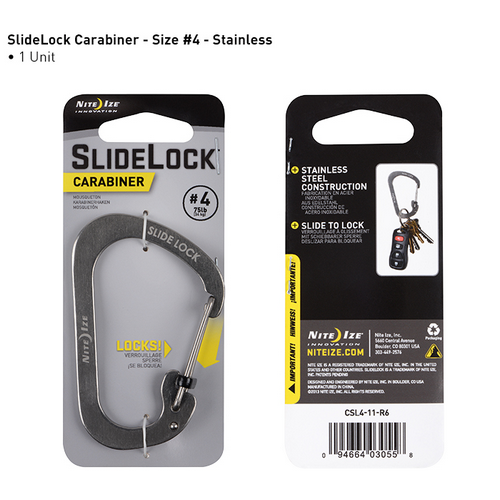 Nite-Ize Carabiner Slidelock Steel #4 Gray - NICSL4-11-R6 